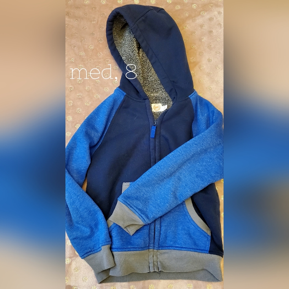 Boys zip hoodie, med sz 8